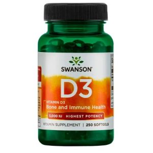 Swanson Vitamin D3 5000iu, 250 гел.капс.