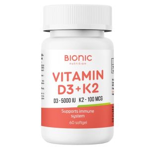 Bionic Nutrition Vitamin D3 5000 +K2 100, 60 капс.