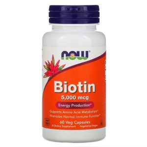 Now Biotin 5000 мкг, 60 капс.