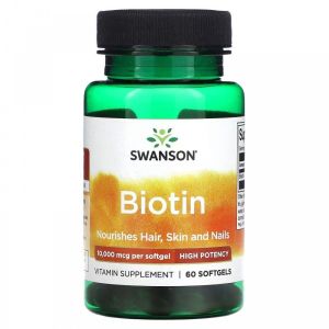 Swanson Biotin 10000 мкг, 60 гел., капс.